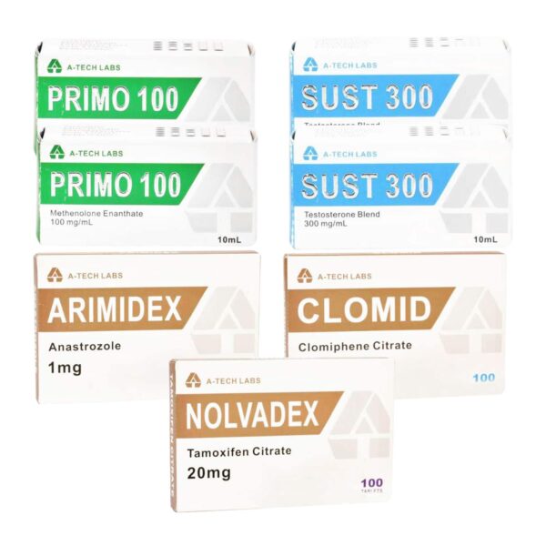 PACK MUSCLE SEC ΕΠΙΠΕΔΟ II (ΕΝΕΣΗ) A TECH LABS SUSTANON + PRIMOBOLAN + PCT (8 ΕΒΔΟΜΑΔΕΣ)