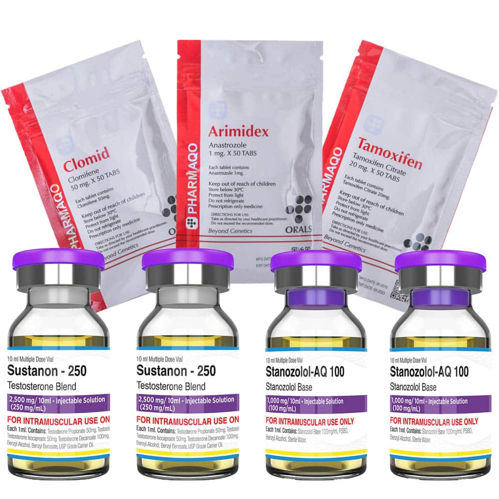 Πακέτο αύξησης άλιπης μάζας INJECT Sustanon Stanozolol 8 εβδομάδες Pharmaqo Labs