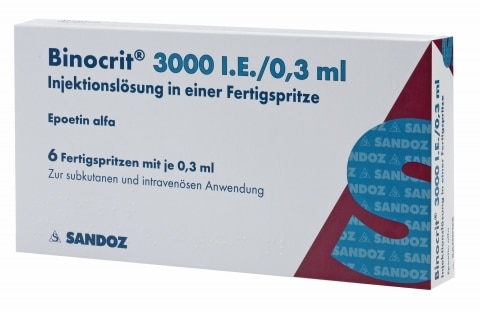 Binocrit 3000 Iu 0,3 Ml. 6 Ενέσιμο διάλυμα σε προγεμισμένες σύριγγες Epoetin Alfa Sandoz