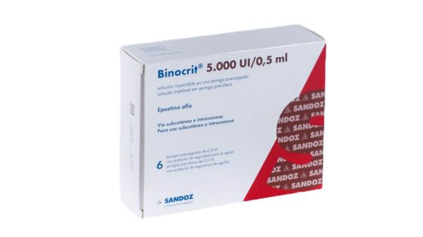 Binocrit 5000 Iu 0,5 Ml. 6 Ενέσιμο διάλυμα σε προγεμισμένες σύριγγες Epoetin Alfa Sandoz