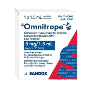 Σωματοτροπίνη Omnitrope 15 Iu 5 Mg 1,5 Ml σε χάρτινη συσκευασία Sandoz
