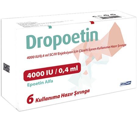 Δροποτεΐνη 4000 Iu 0,4 Ml. 6 Ενέσιμο διάλυμα σε προγεμισμένες σύριγγες Epoetin Alpha Drogsan