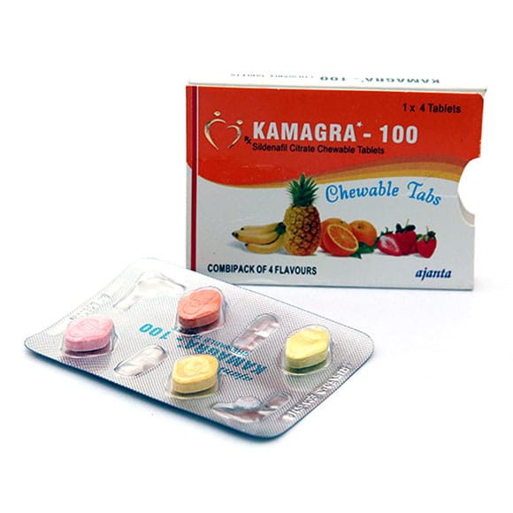 Kamagra 100 Μασώμενα δισκία Τέσσερις Γεύσεις Κιτρικό Σιλδεναφίλη CT 1×4 Φαρμακείο ΕΕ