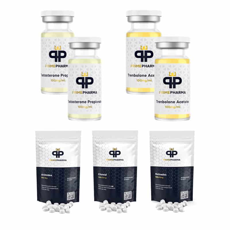 Πακέτο Αύξησης Άπαχης Μάζας PRIME PHARMA 6 Εβδομάδων: Προπιονική Τεστοστερόνη, Οξική Τρενβεργολόνη PCT