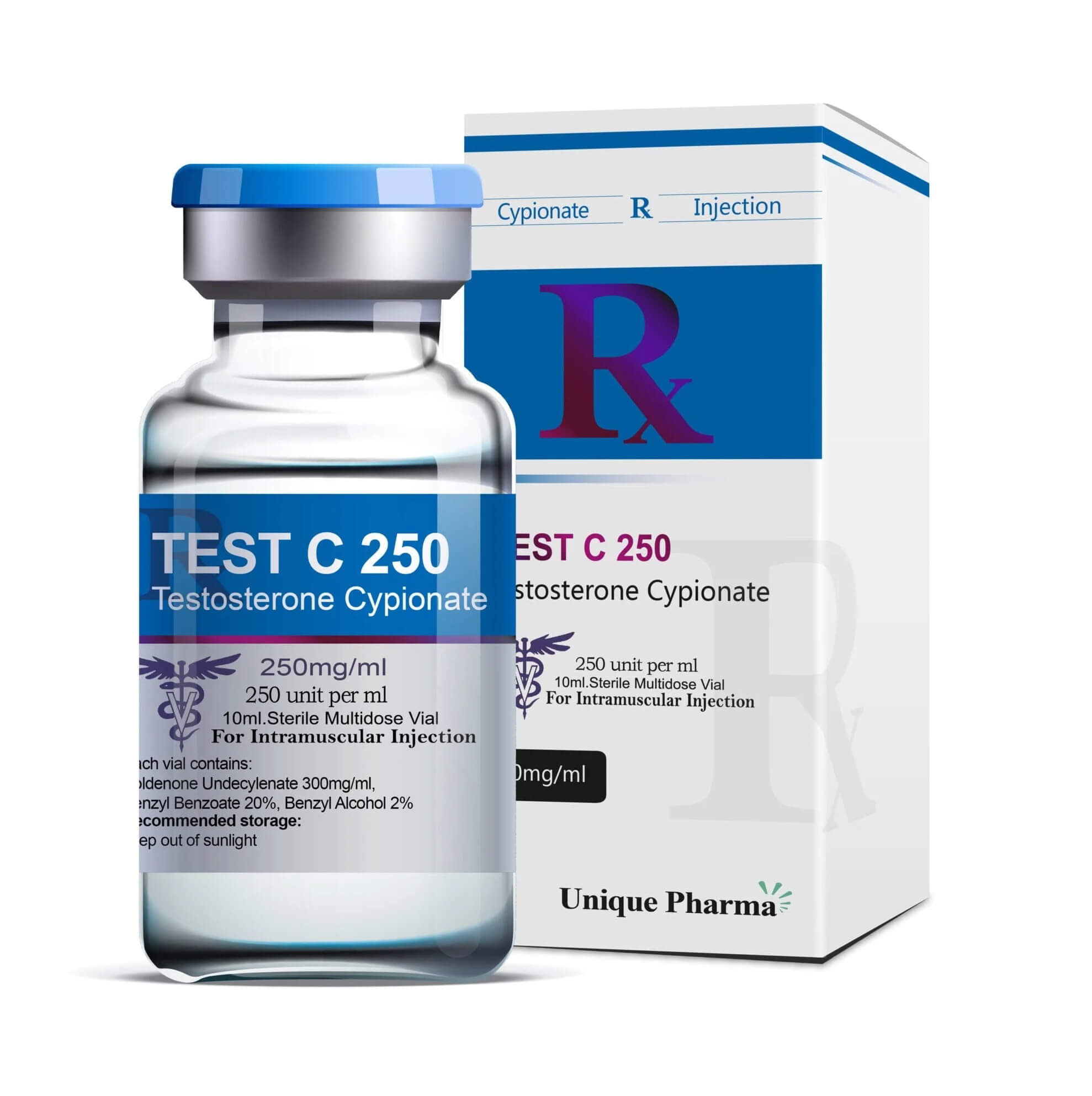 Τεστ C 250 - Κυπιονική τεστοστερόνη (250 mg/ml 10 ml) - UNIQUE-PHARMA
