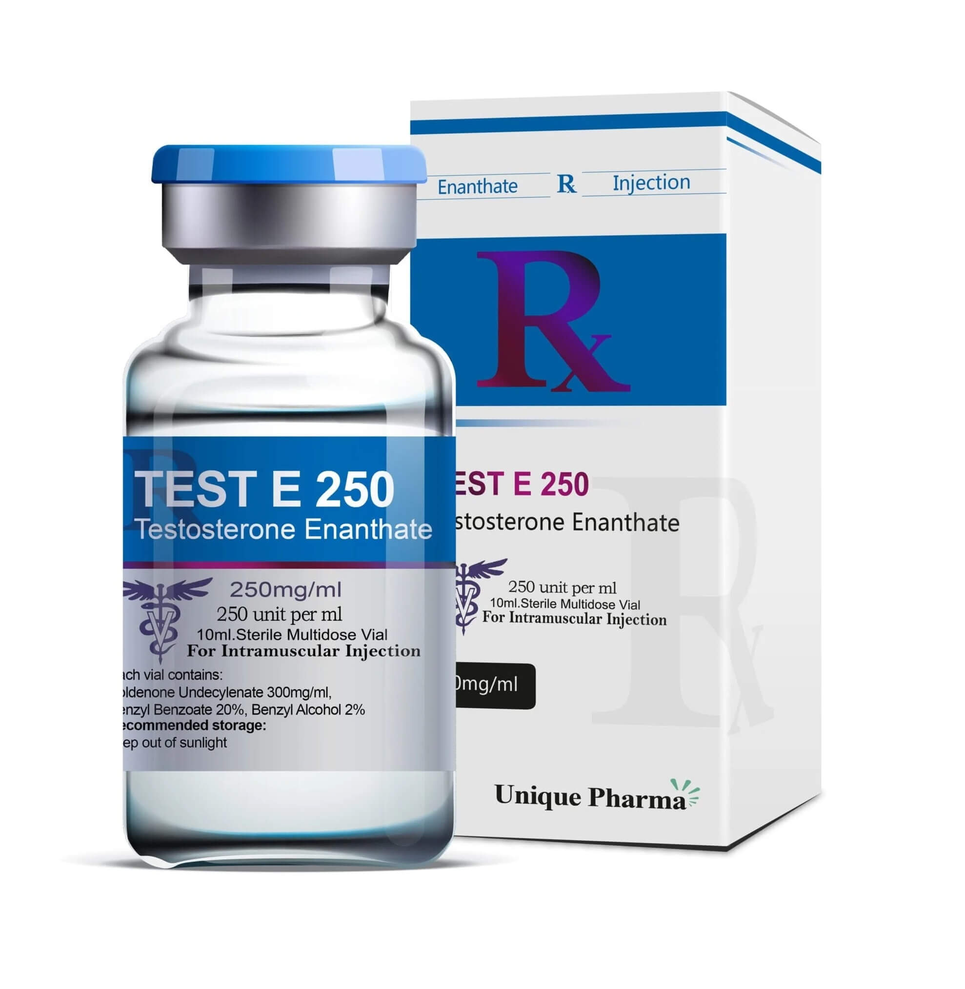 Τεστ E 250 - Ενανθική τεστοστερόνη (250 mg/ml 10 ml) - UNIQUE-PHARMA