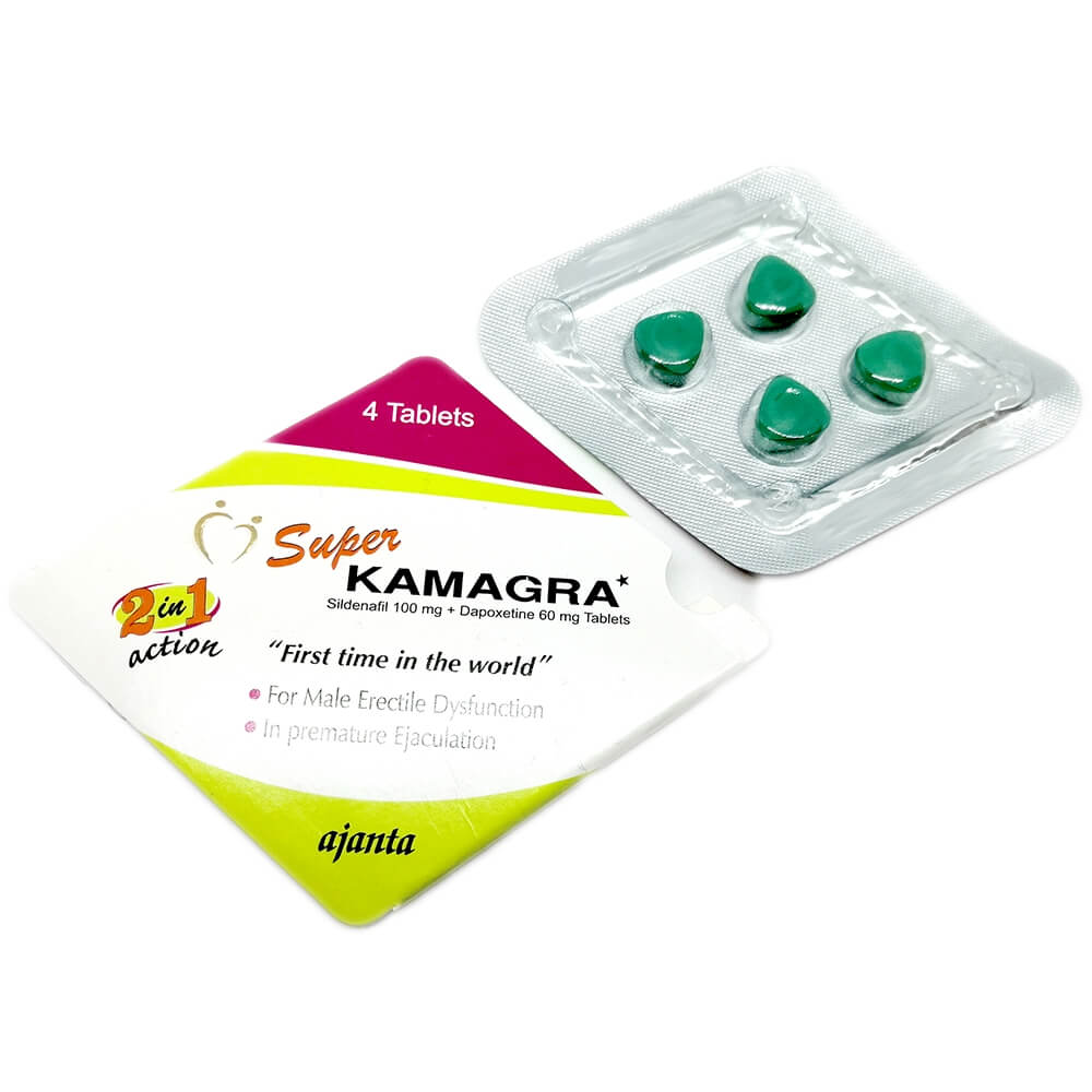 SUPER KAMAGRA (Κιτρικό Σιλδεναφίλη + Δαποξετίνη) (4 ταμπλέτες)