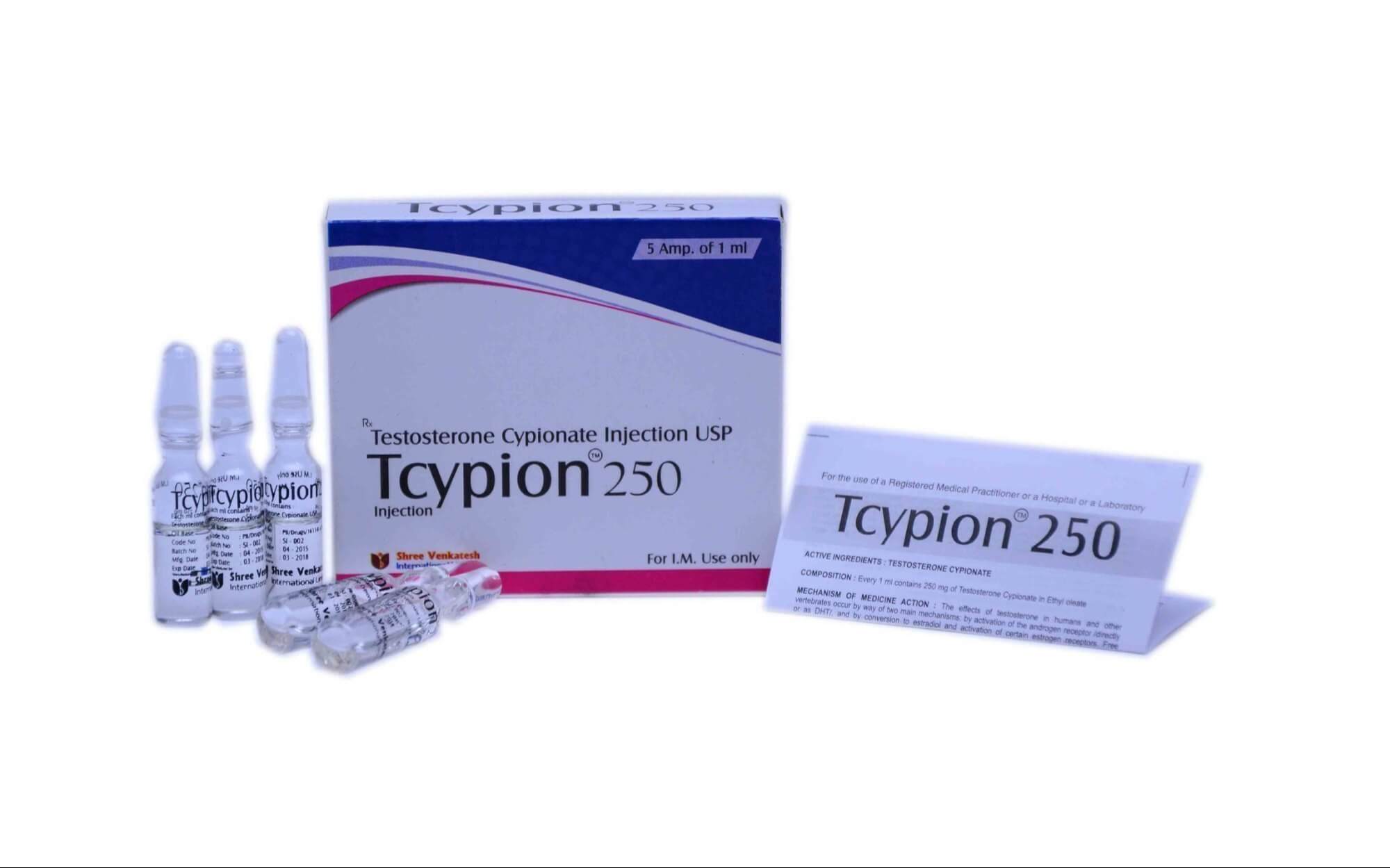 TCYPION - Κυπιονική τεστοστερόνη 250mg/ml (5amps x 1ml) - Shree Venkatesh